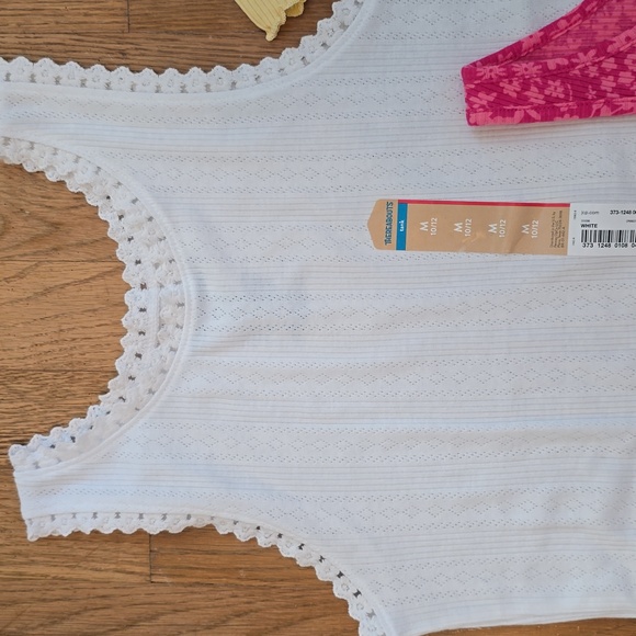 THEREABOUTS BRAND GIRLS PINK. WHITE, & YELLOW SUMMER TOPS SIZE MEDIUM 10-12 - Picture 3 of 15